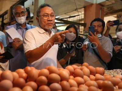 MENDAG TINJAU PASAR KRAMAT JATI ANTARA Foto