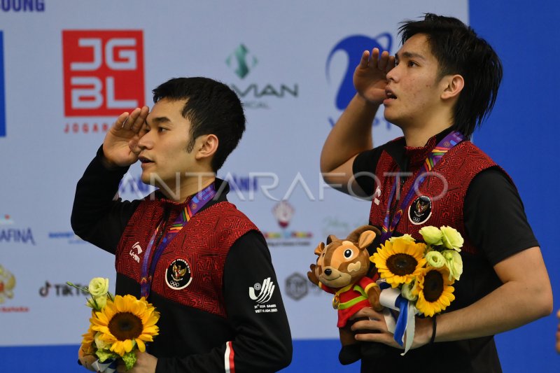 ALL INDONESIAN FINAL BULU TANGKIS GANDA PUTRA SEA GAMES ANTARA Foto