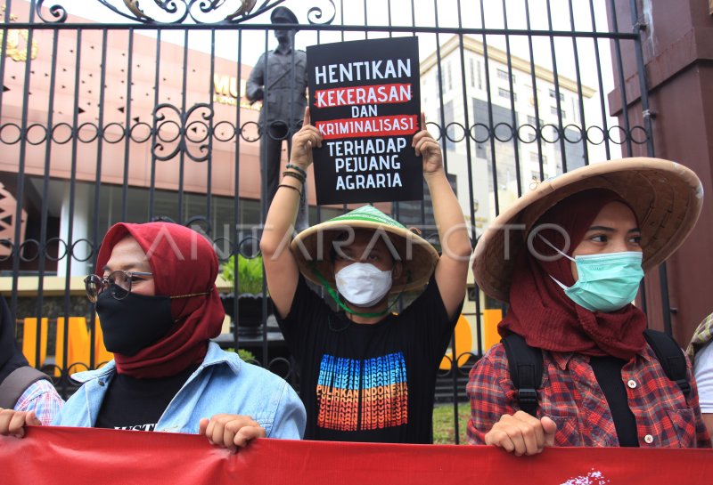 Aksi Tolak Kekerasan Aktivis Agraria Antara Foto