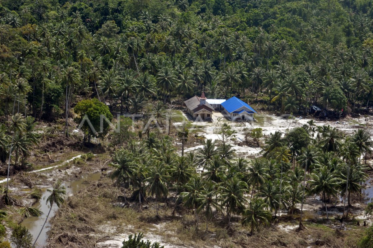 Locations affected by the tsunami