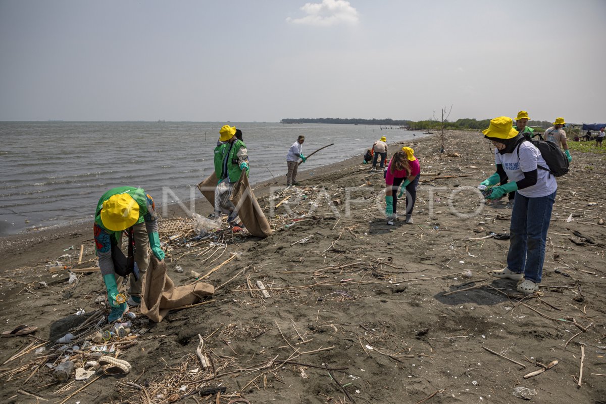 Aksi bersih sampah di Pantai Tirang Semarang