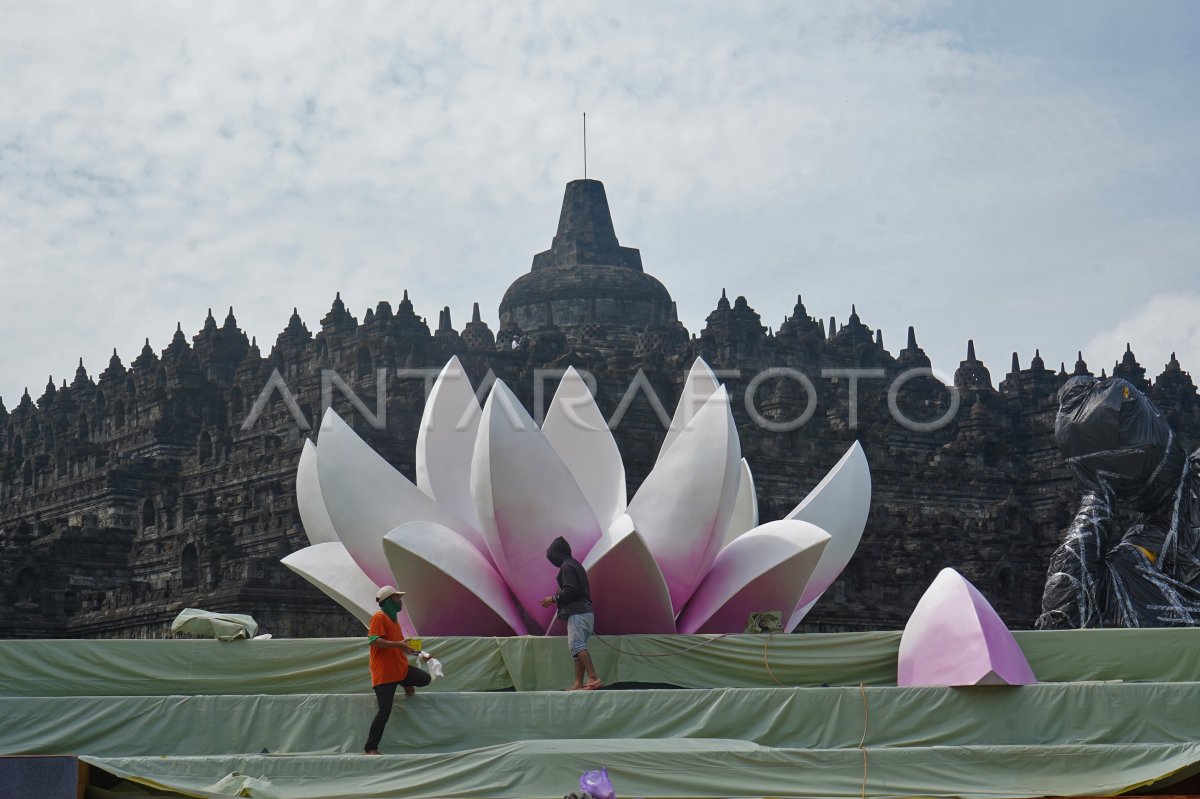 Waisak celebration preparation in Borobudur