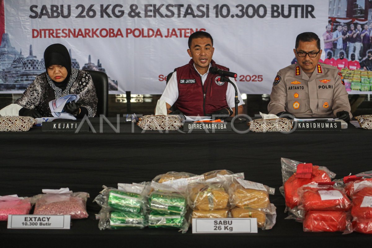 The destruction of narcotic evidence items in Jateng Polda