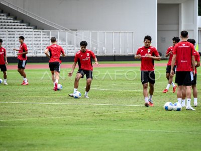 Latihan Timnas Indonesia U-22 jelang uji coba melawan Mali