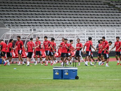 Latihan Timnas Indonesia U-22 jelang uji coba melawan Mali