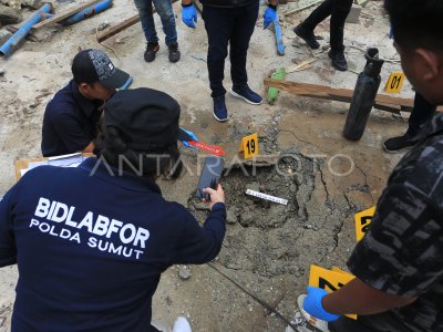 Pemeriksaan teknis TKP ledakan tabung oksigen di Aceh Barat
