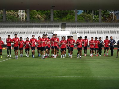 Latihan Timnas Indonesia U-22 jelang lawan Mali