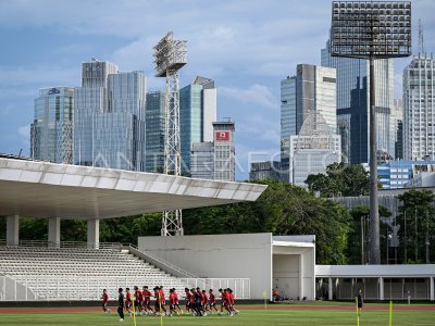Latihan Timnas Indonesia U-22 jelang lawan Mali