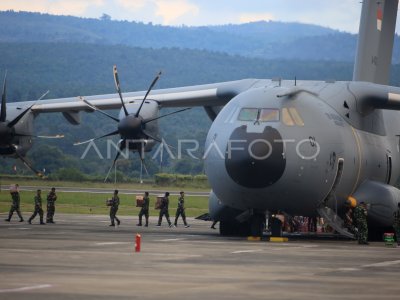 Pesawat Airbus A 400 angkut  bantuan bencana tiba di Bandara SIM