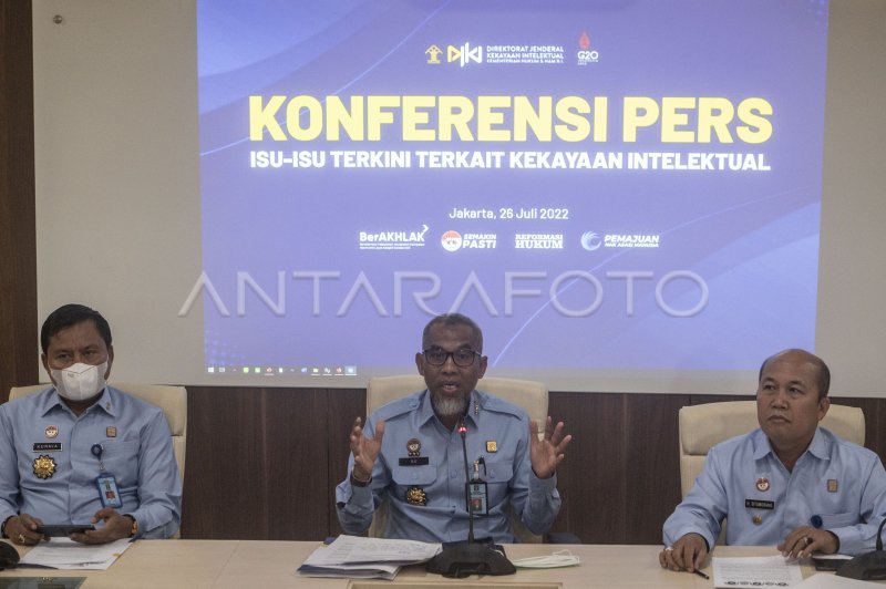 KONFERENSI PERS PLT DIRJEN KEKAYAAN INTELEKTUAL | ANTARA Foto