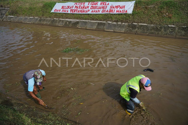 AKSI PETANI BERSIHKAN SAMPAH | ANTARA Foto