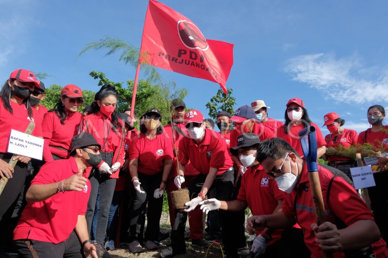 GERAKAN PENANAMAN POHON HUT KE-49 PDI PERJUANGAN | ANTARA Foto