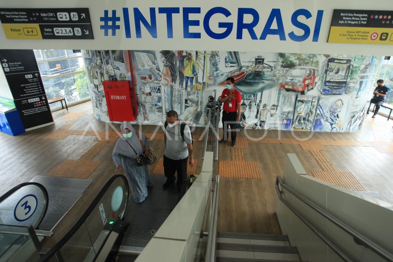 TARIF INTEGRASI MRT-LRT-TRANSJAKARTA | ANTARA Foto