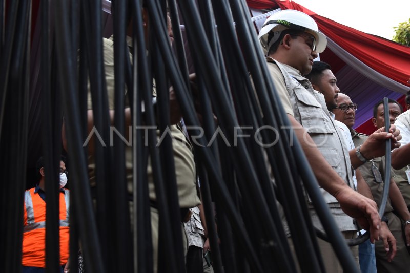 Penataan Kabel Utilitas Di Jakarta Antara Foto