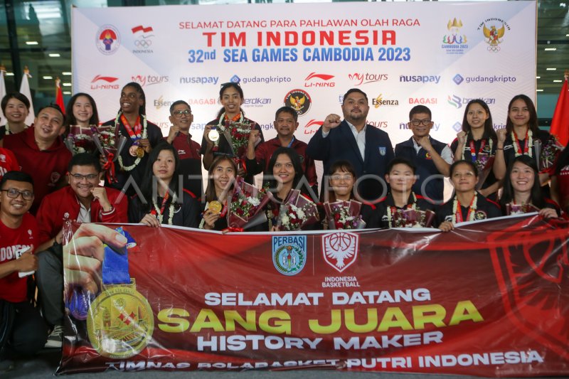 Tim basket putri Indonesia tiba di tanah air