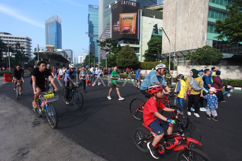 Suasana Hari Bebas Kendaraan Bermotor Di Jakarta | ANTARA Foto